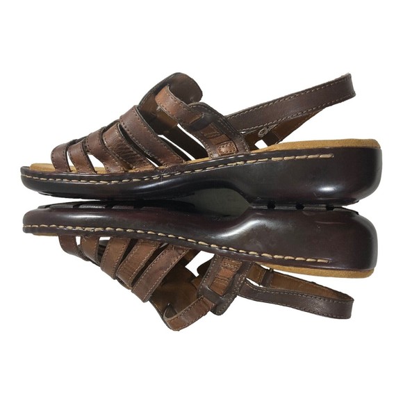 Naturalizer Pompano Women's 10N Brown Leather Slingback Sandals Shoes - Picture 4 of 10